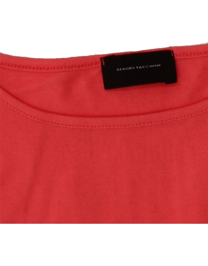 SERGIO TACCHINI Womens Oversized Vest Top UK 10 Small Red Cotton Vintage Sergio Tacchini and Second-Hand Sergio Tacchini from Messina Hembry 