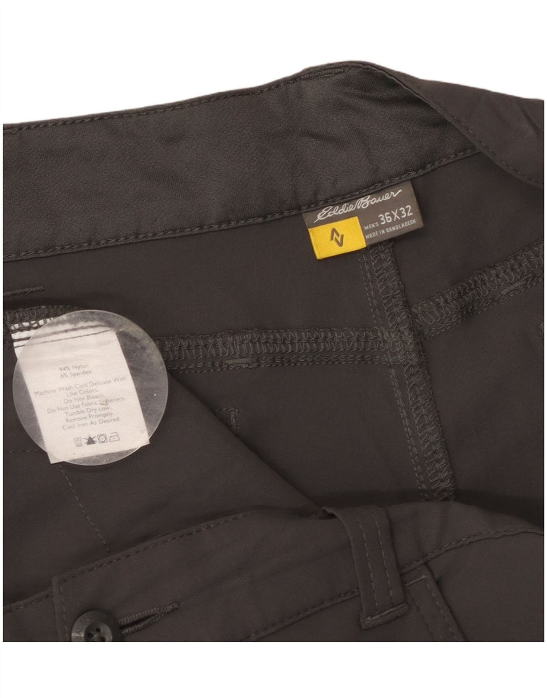EDDIE BAUER Pantalón cargo recto para hombre W36 L32 Nylon gris