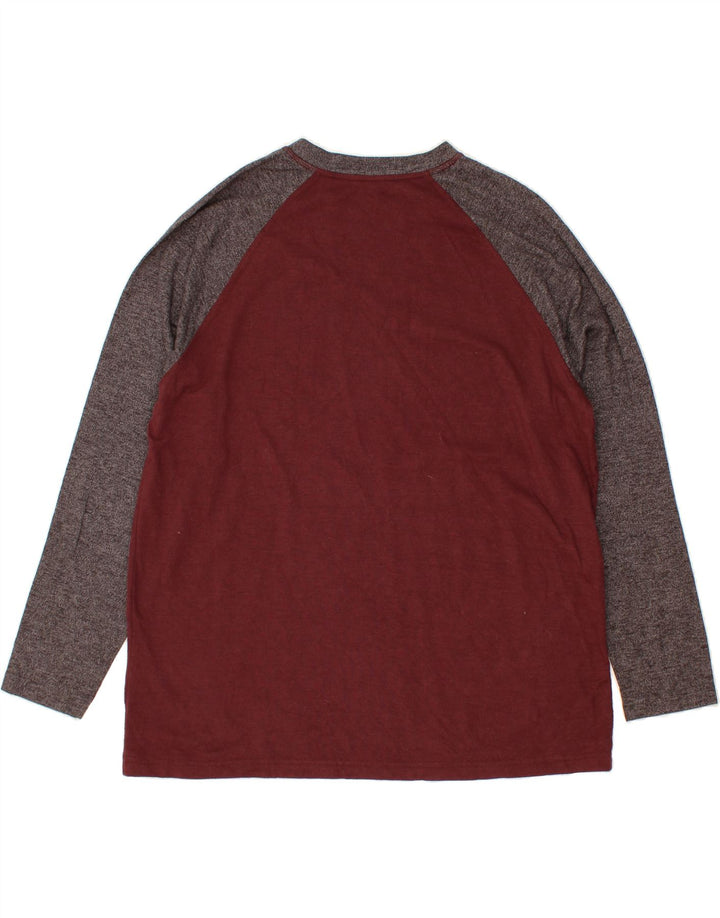 EDDIE BAUER Camiseta para hombre de manga larga 2XL Granate Colorblock Algodón