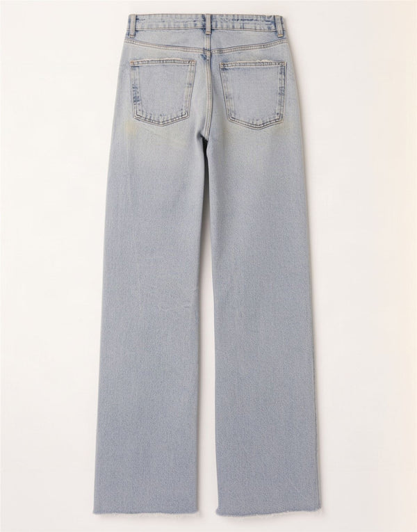 Zara Jeans rectos desgastados para mujer EU 40 Medium W30 L34 Algodón azul