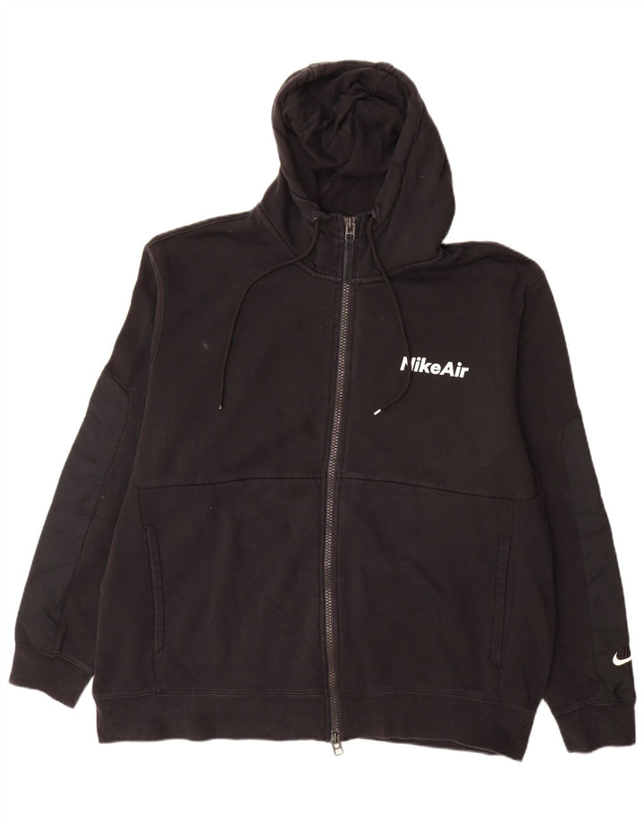 Nike - Sudadera con capucha y cremallera para hombre, talla 2XL, algodón negro