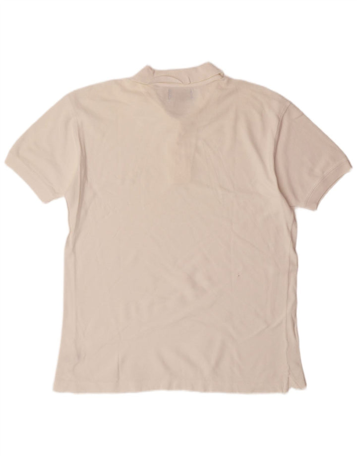 LEE Polo para hombre de algodón blanco grande