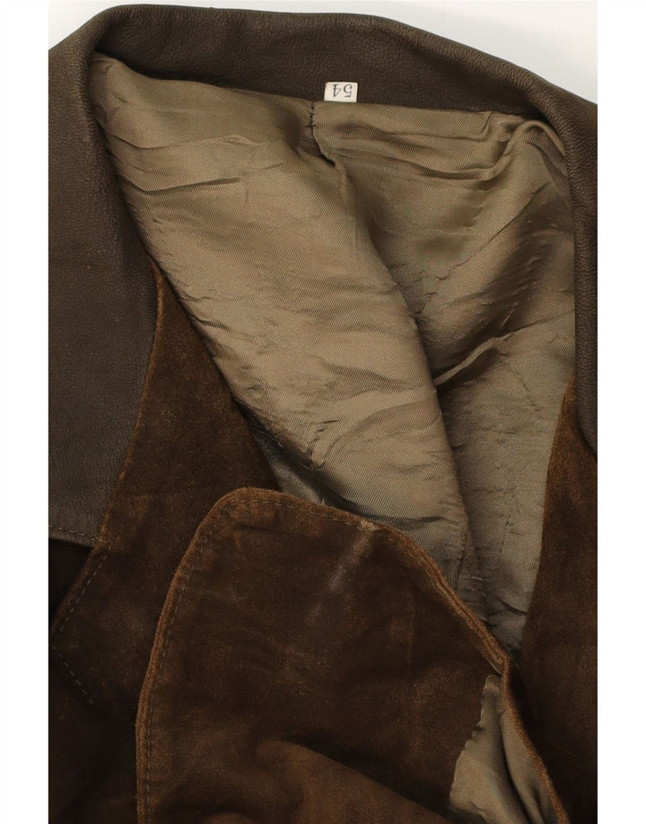 Vintage hombres 2 botones ante Blazer chaqueta IT 54 2XL marrón