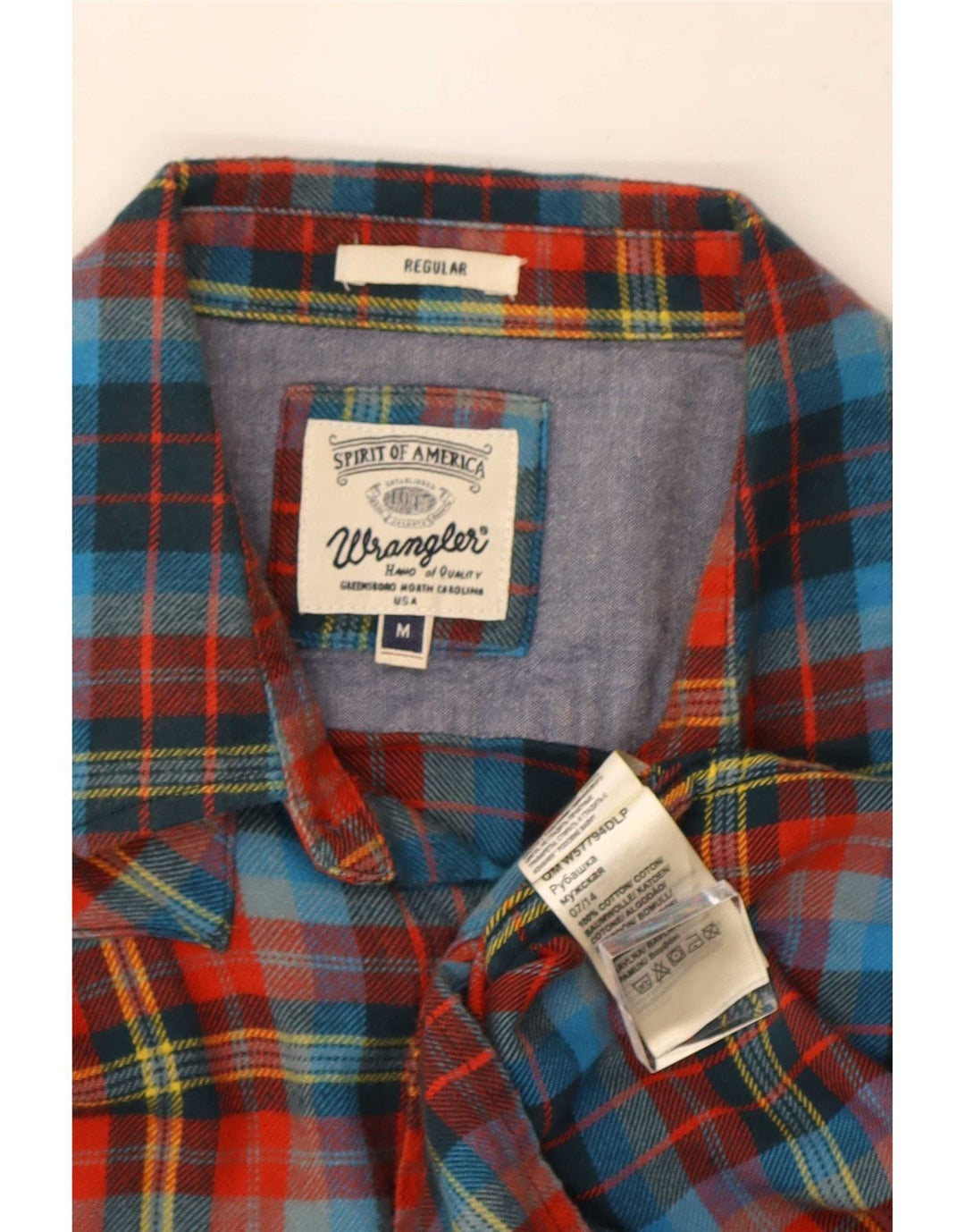 Wrangler Camisa De Franela Regular Fit De Algodón A Cuadros Rojo Medio Para Hombre