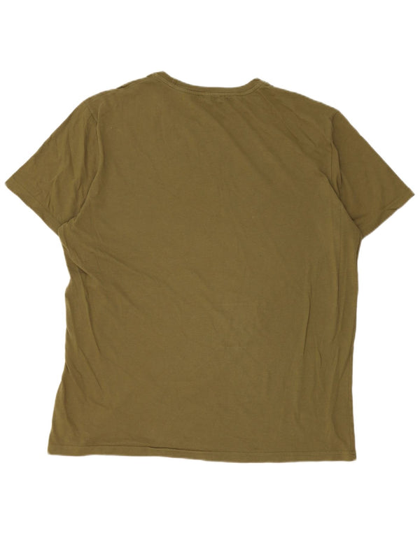 Benetton Camiseta Top XL Caqui Algodón Hombre