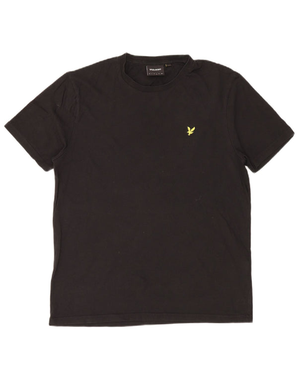 Lyle & Scott - Camiseta para hombre, talla grande, algodón negro
