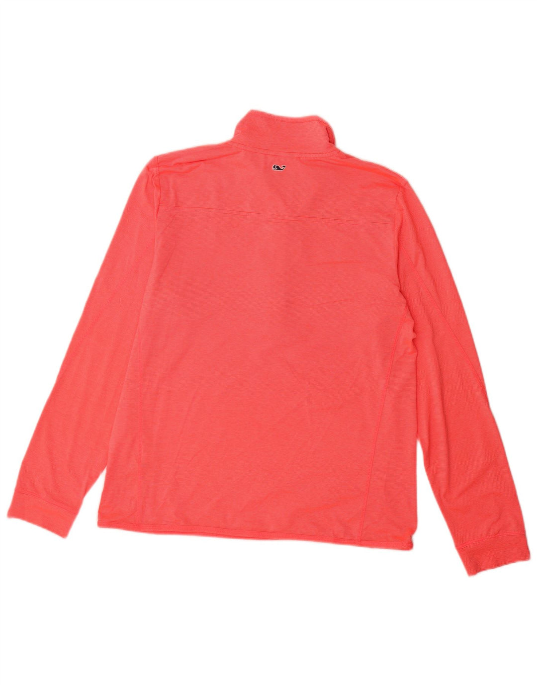 VINEYARD VINES Top con cuello con cremallera para mujer, manga larga, Reino Unido 44, rayas rosas medianas