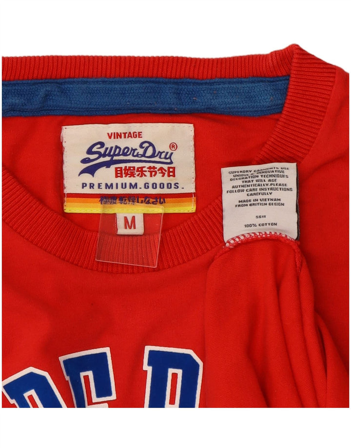 SUPERDRY Mens Graphic T-Shirt Top Medium Red Cotton Vintage Superdry and Second-Hand Superdry from Messina Hembry 