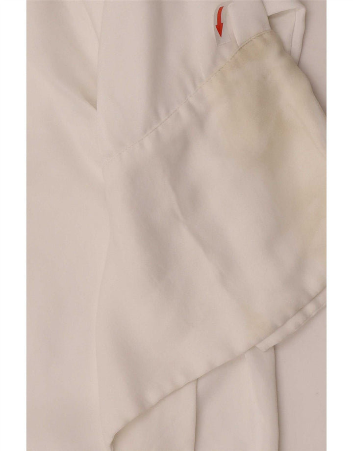 Zara Mujer Blusa Camisa UK 10 Small Viscosa Blanca