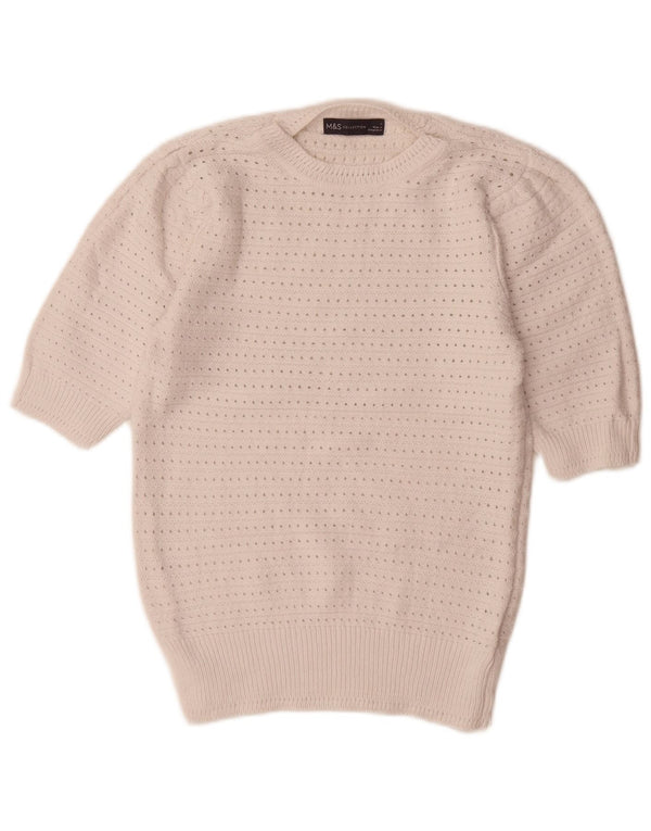 Marks & Spencer Suéter de Cuello Redondo para Mujer UK 10 Small White