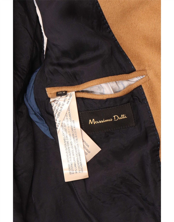 Massimo Dutti Abrigo De 3 Botones Hombre EU 48 Lana Beige Medio