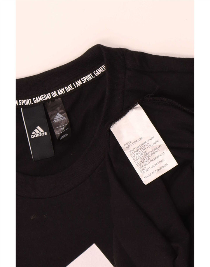 Adidas - Camiseta gráfica para hombre, talla mediana, algodón negro