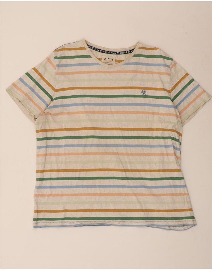 Camiseta para hombre Fat Face Top 2XL Algodón a rayas multicolor
