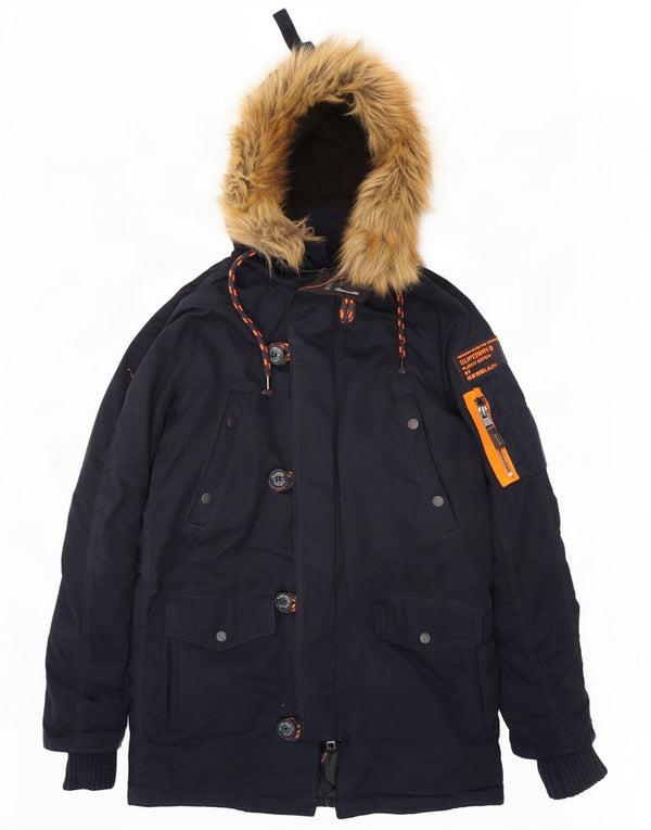 Superdry The Windparka - Parka con capucha para hombre, talla 36, color azul marino