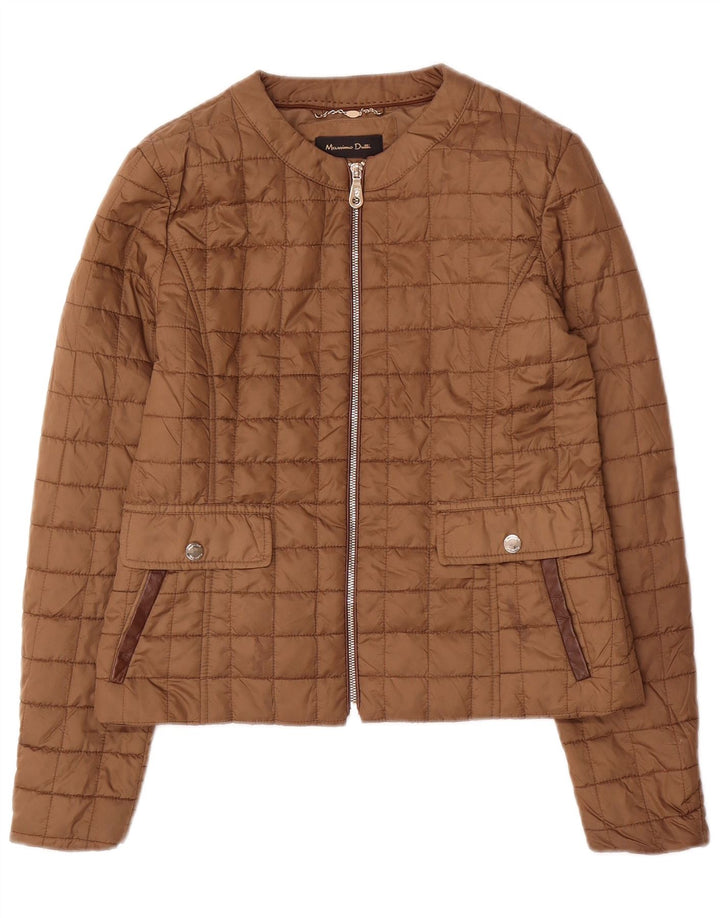 Massimo Dutti Chaqueta Acolchada Mujer UK 42 Marrón Medio Poliéster