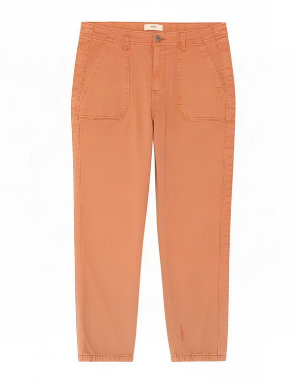 Marks & Spencer Pantalones recortados cónicos para mujer UK 40 Large W32 L25 Naranja