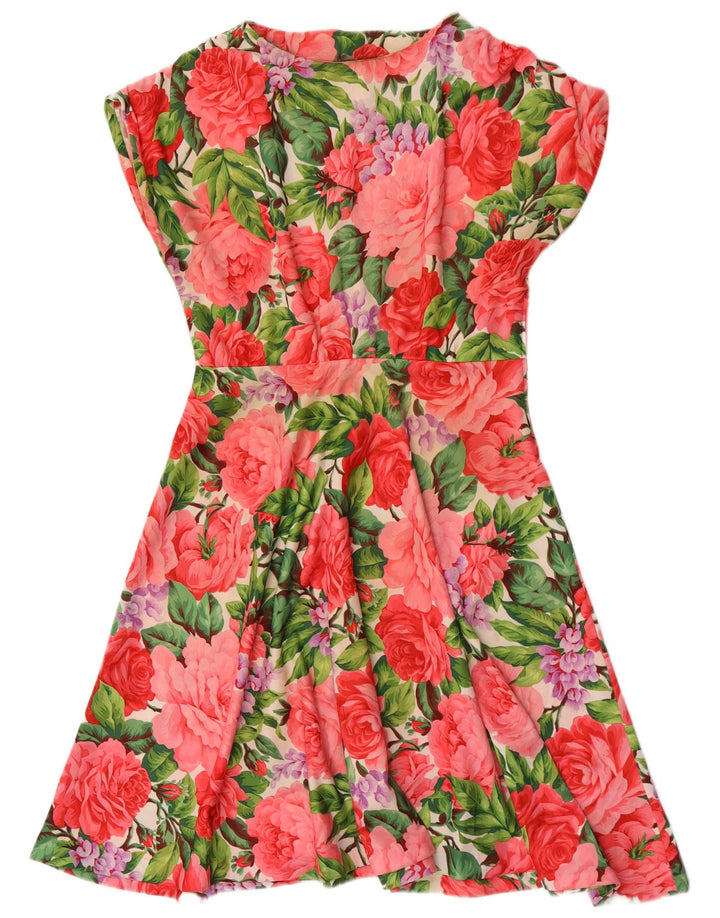 Vintage Womens A-Line Dress UK 12 Medium Multicoloured Floral