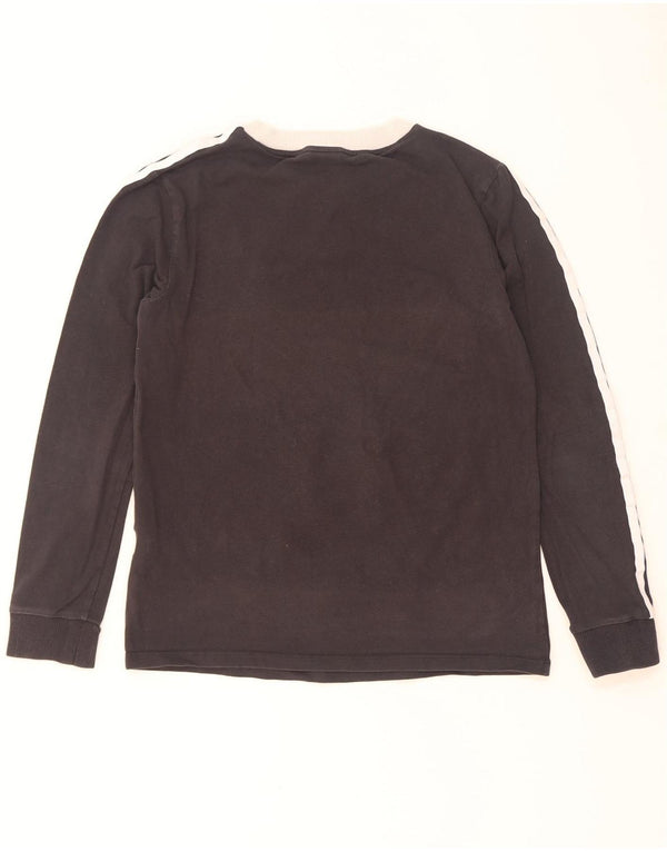 Adidas Camiseta de manga larga para mujer UK 10 Small Black Colourblock Cotton