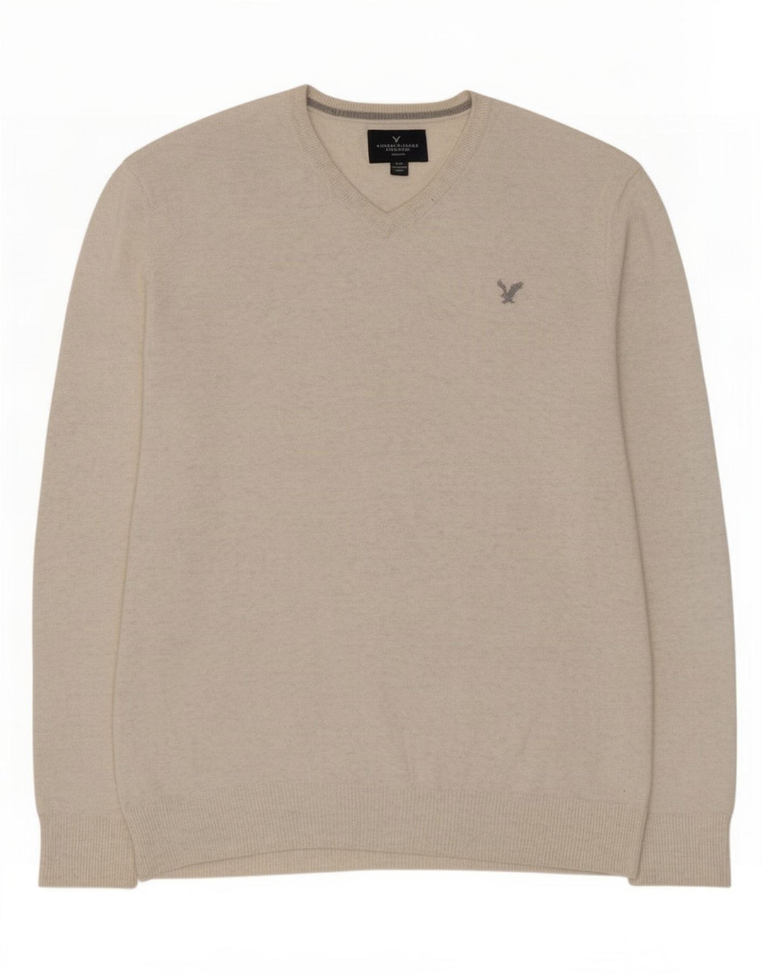 American Eagle Outfitters Jersey con cuello en V para hombre con moteado beige medio