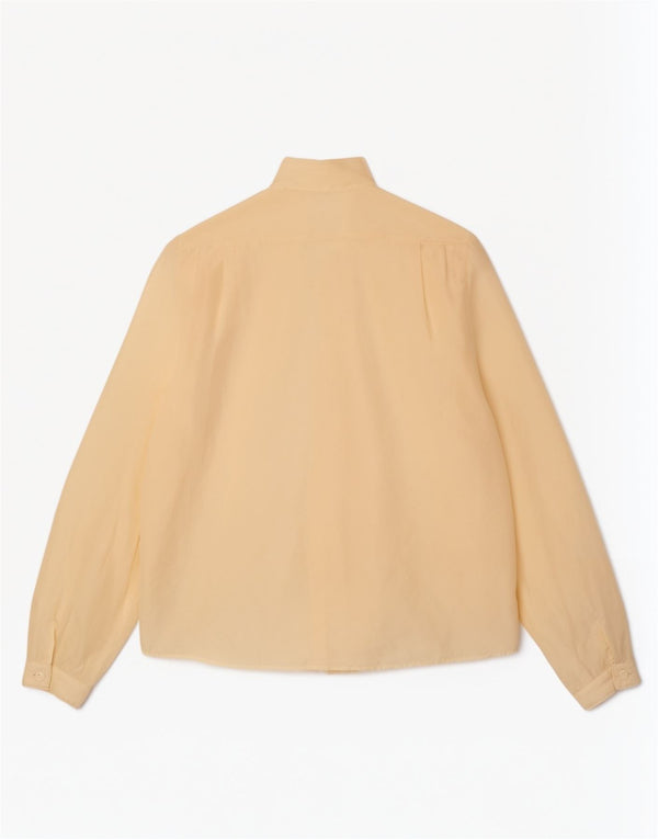 Vintage mujer frente corbata camisa blusa Reino Unido 18 XL Beige