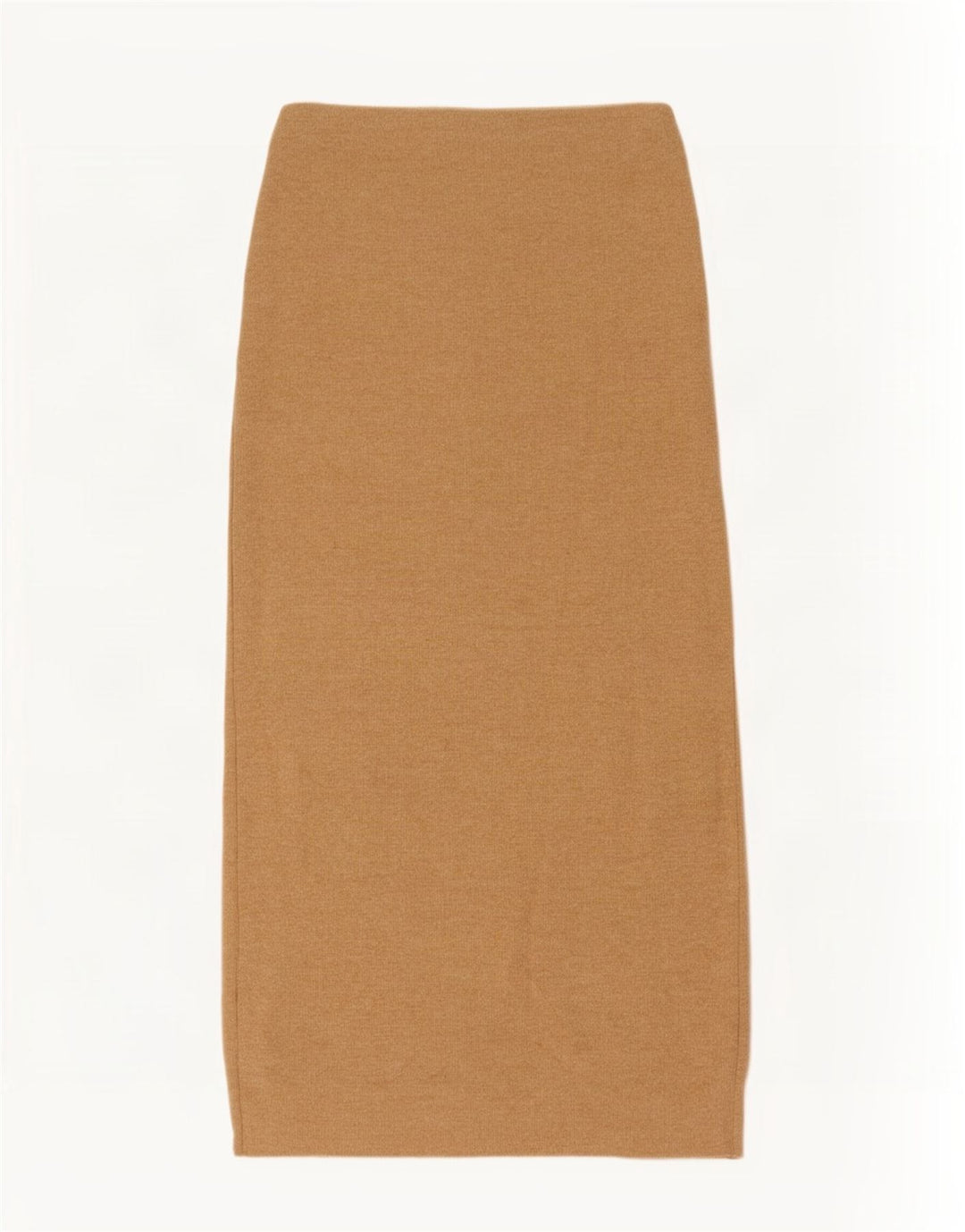 Zara Mujer Falda Midi De Punto Pequeña W26 Poliéster Beige