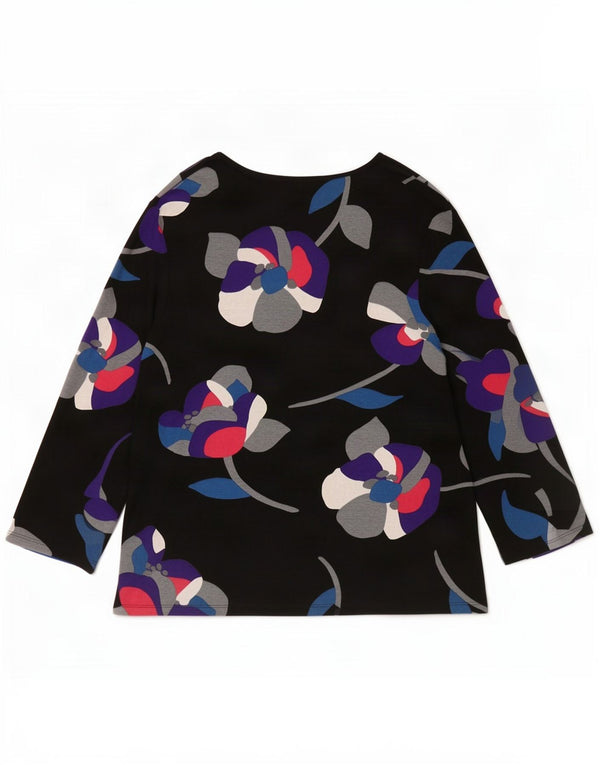Marks & Spencer Top gráfico para mujer Manga 3/4 UK 46 Grande Negro Floral