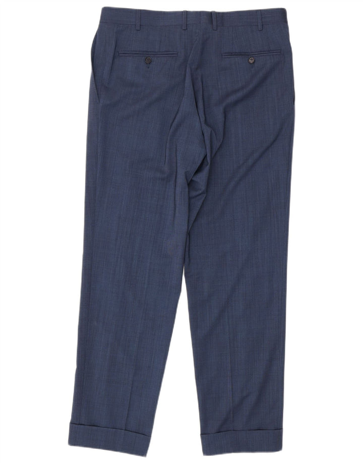 Canali Traje de 2 piezas para hombre con 2 botones IT 50 Grande W34 L30 Lana azul marino