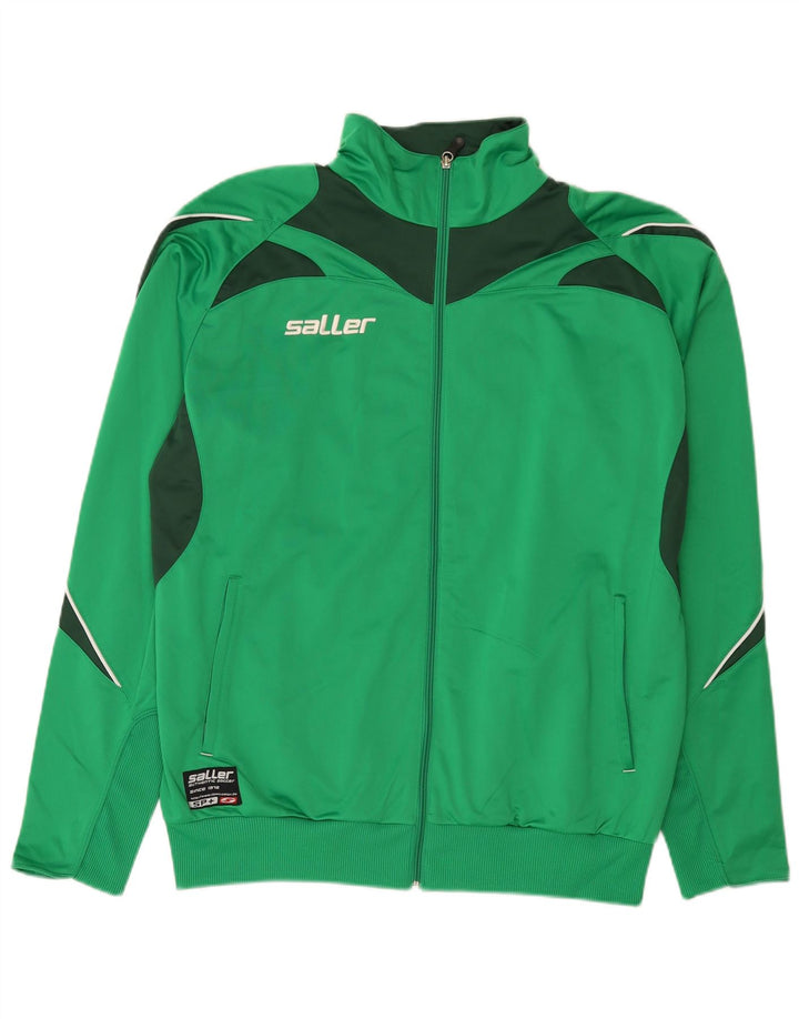 Saller Mens Graphic Chándal Top Chaqueta XL Verde Colorblock Poliéster