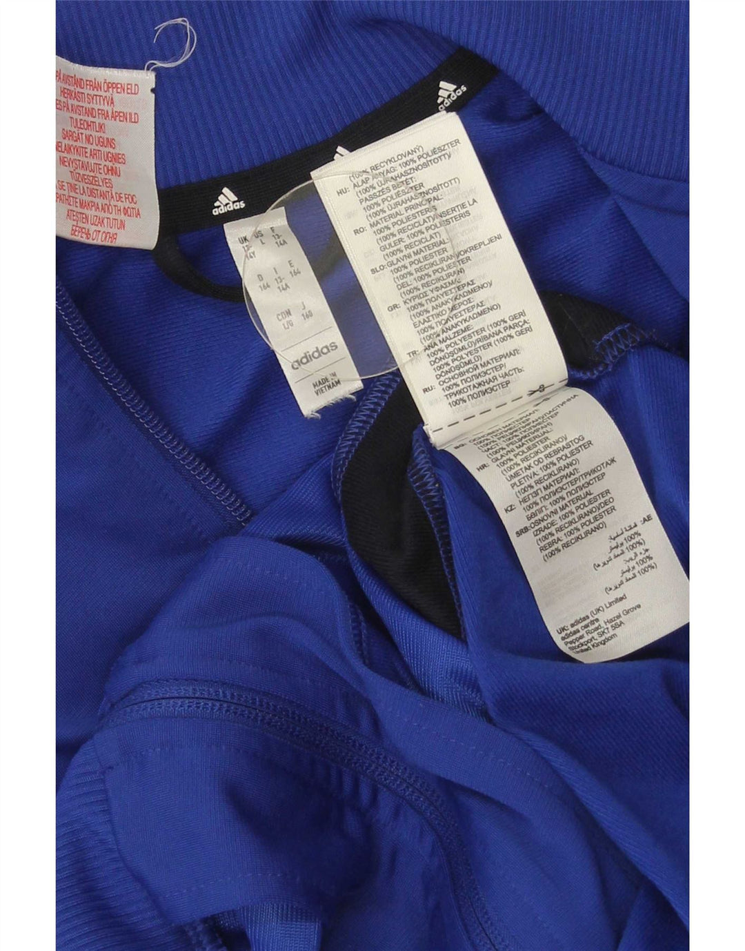 Adidas - Chaqueta de chándal para niño, 13-14 años, color azul, poliéster