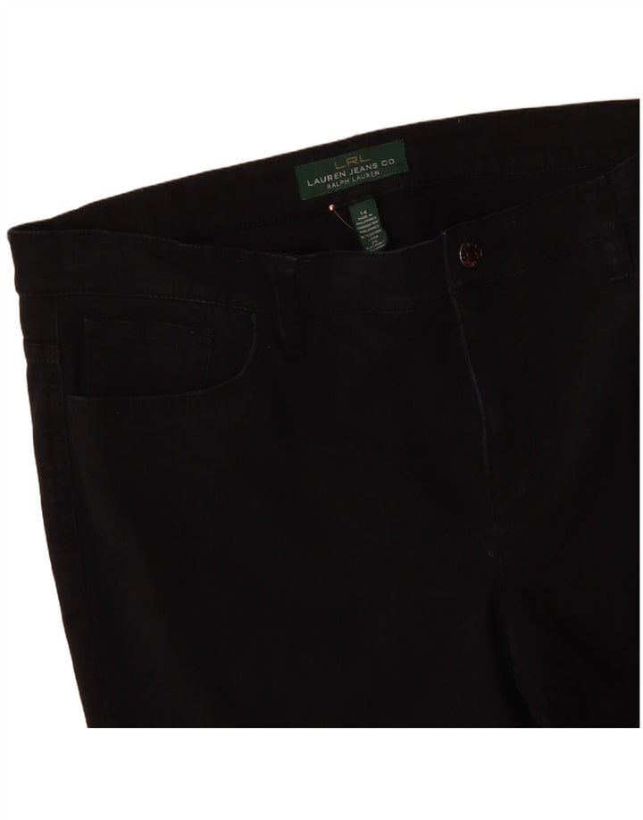 RALPH LAUREN Vaqueros ajustados para mujer US 14 XL W36 L29 Algodón negro