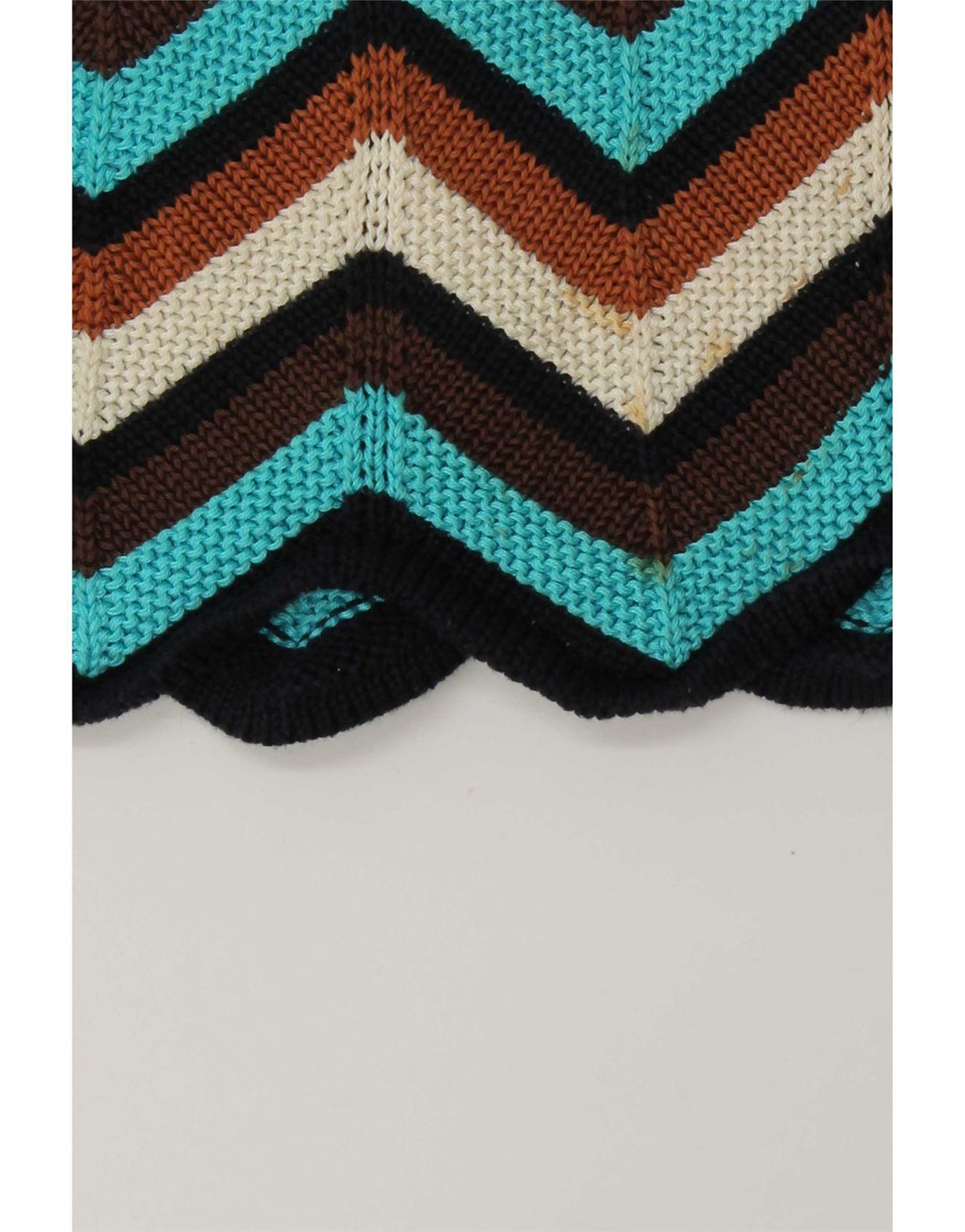 Vintage mujer punto jumper vestido Reino Unido 12 Chevron multicolor medio