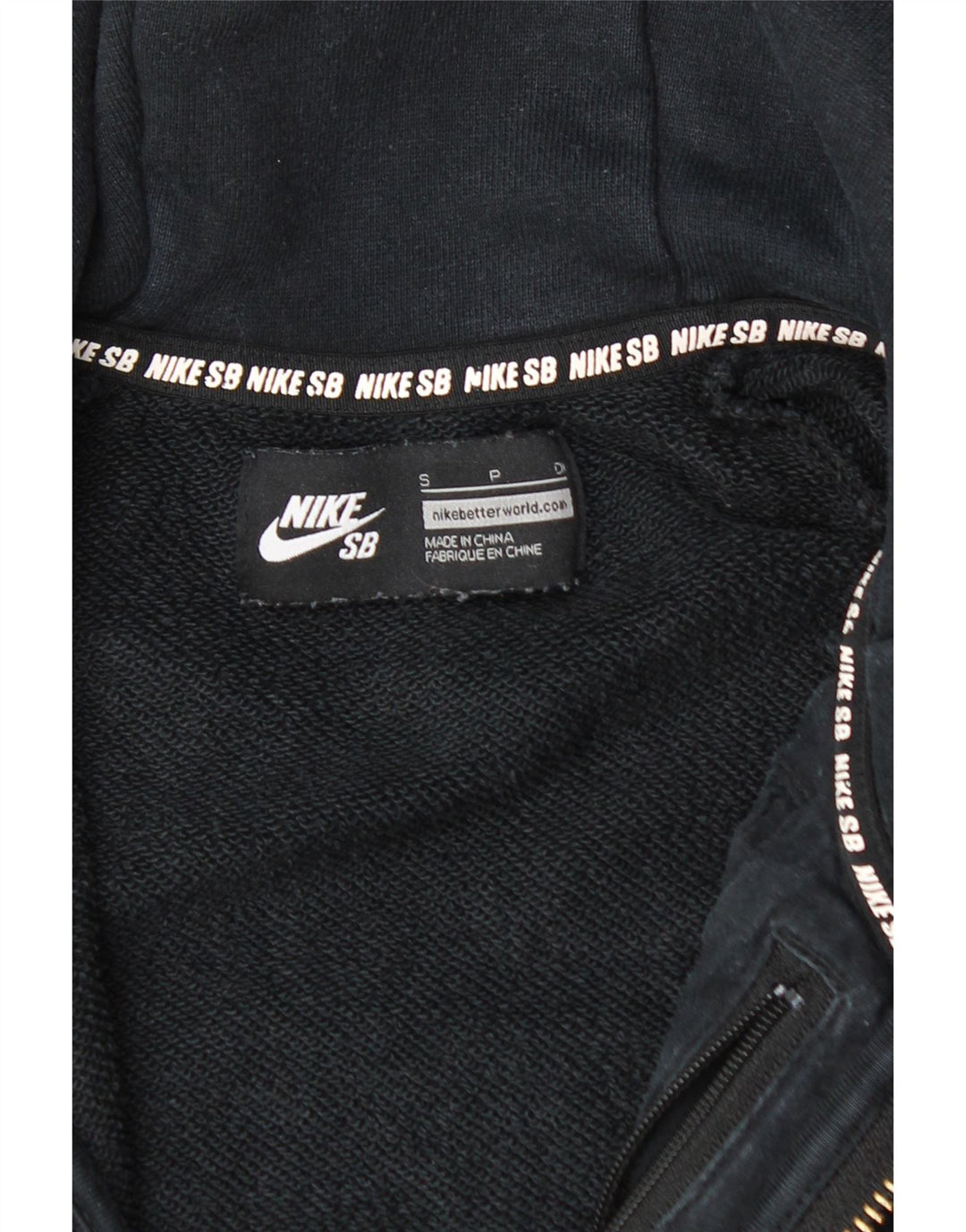 NIKE Sudadera con capucha y cremallera para hombre, talla pequeña, algodón negro