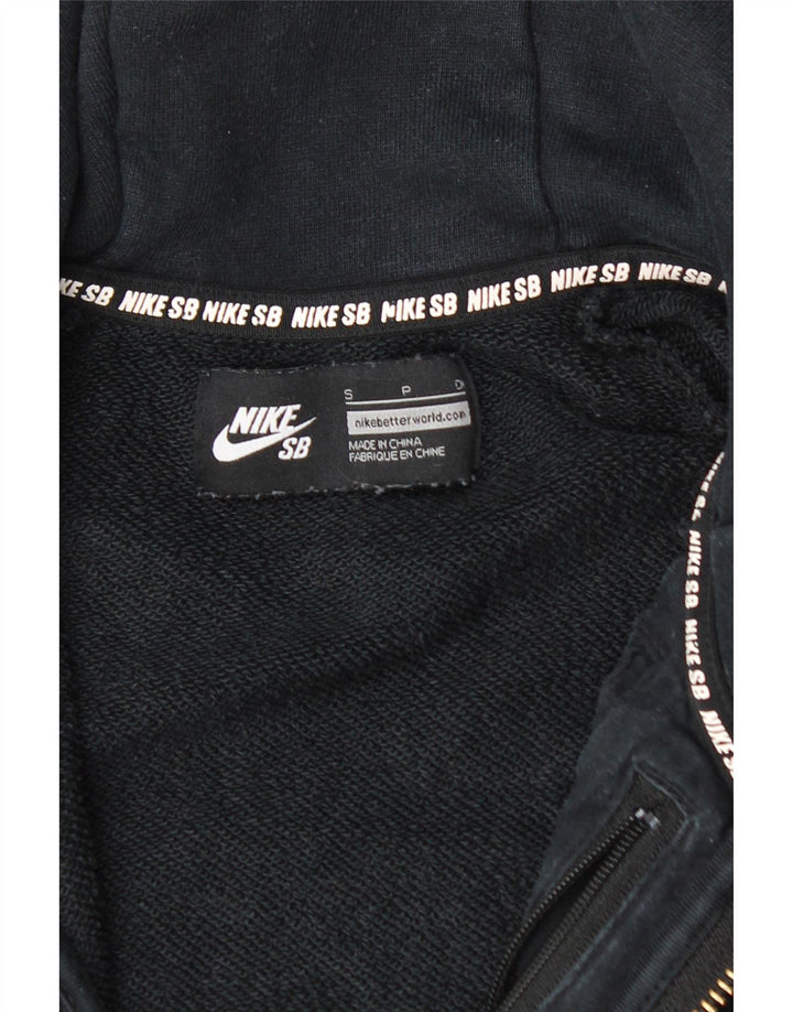 NIKE Sudadera con capucha y cremallera para hombre, talla pequeña, algodón negro