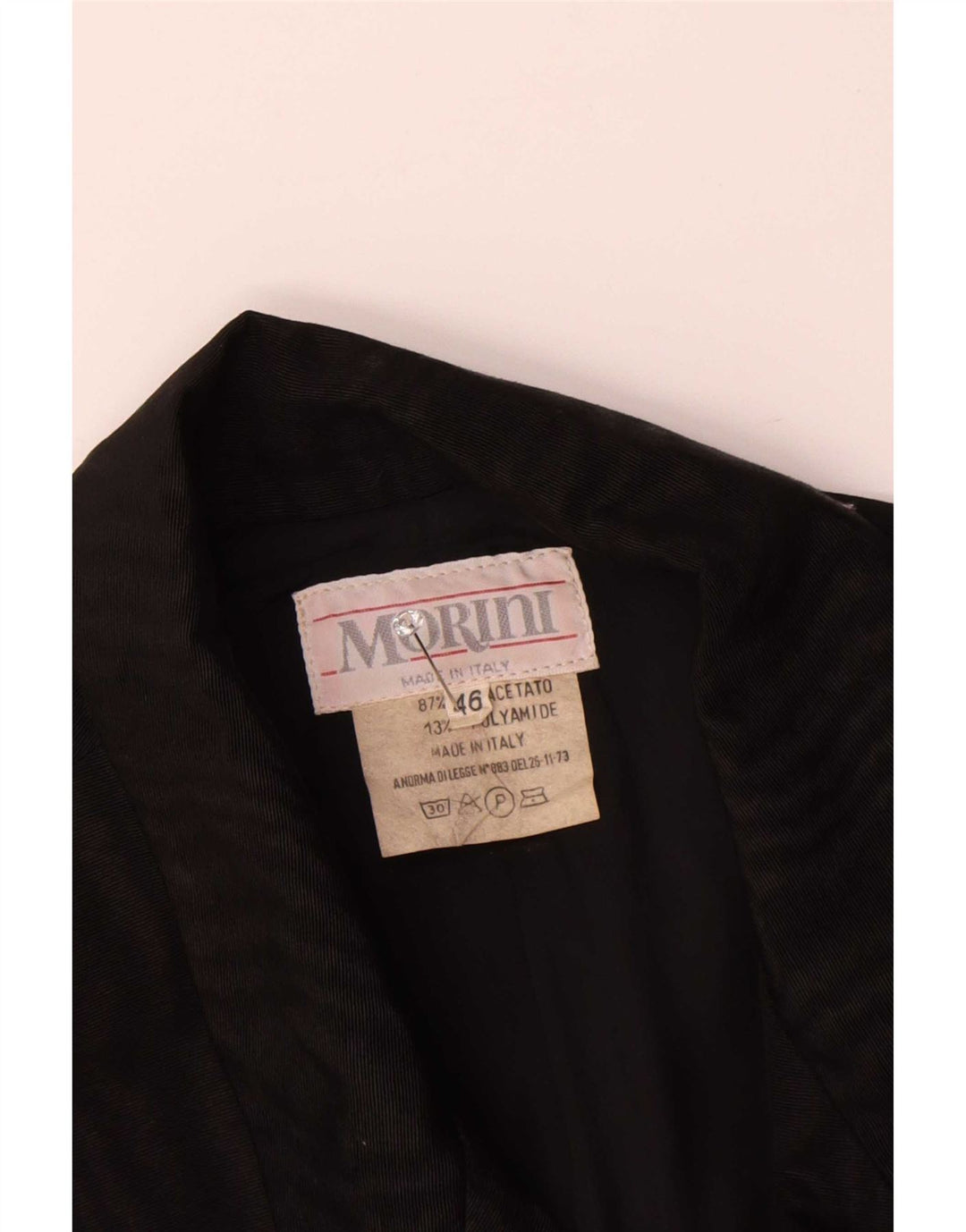 Chaqueta tipo blazer de 1 botón para mujer Sergio Morini IT 46 Large Acetato negro