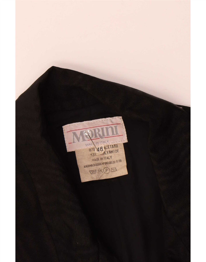 Chaqueta tipo blazer de 1 botón para mujer Sergio Morini IT 46 Large Acetato negro