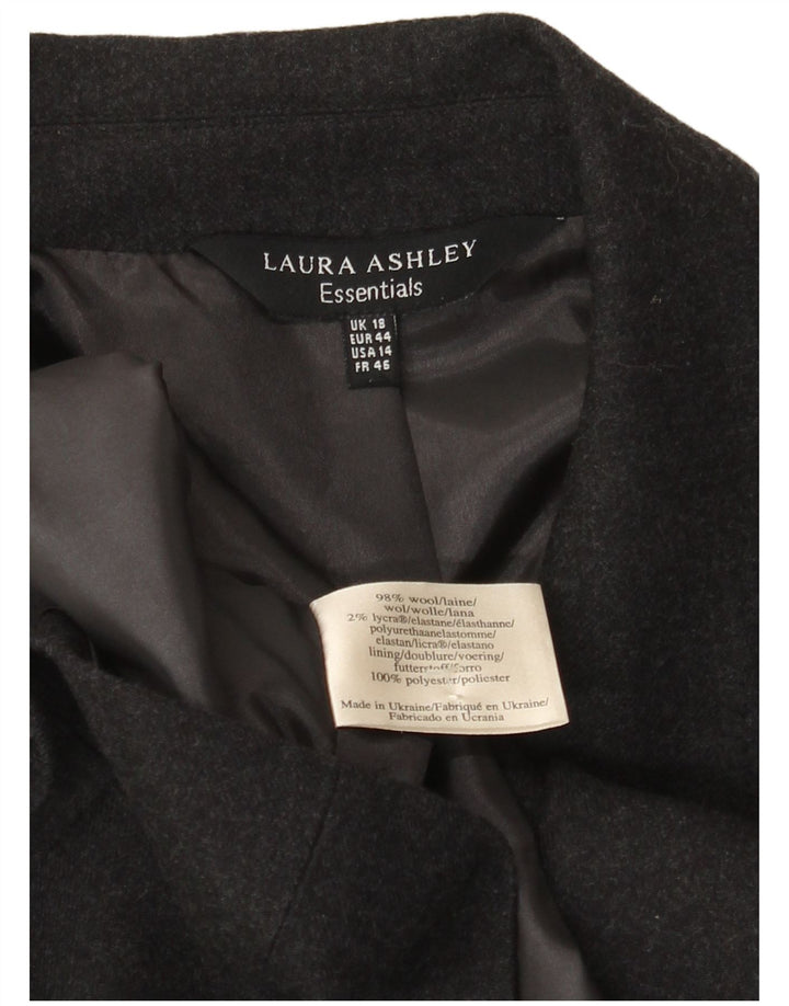 Laura Ashley Chaqueta Blazer de 1 botón para Mujer UK 40 XL Lana Gris