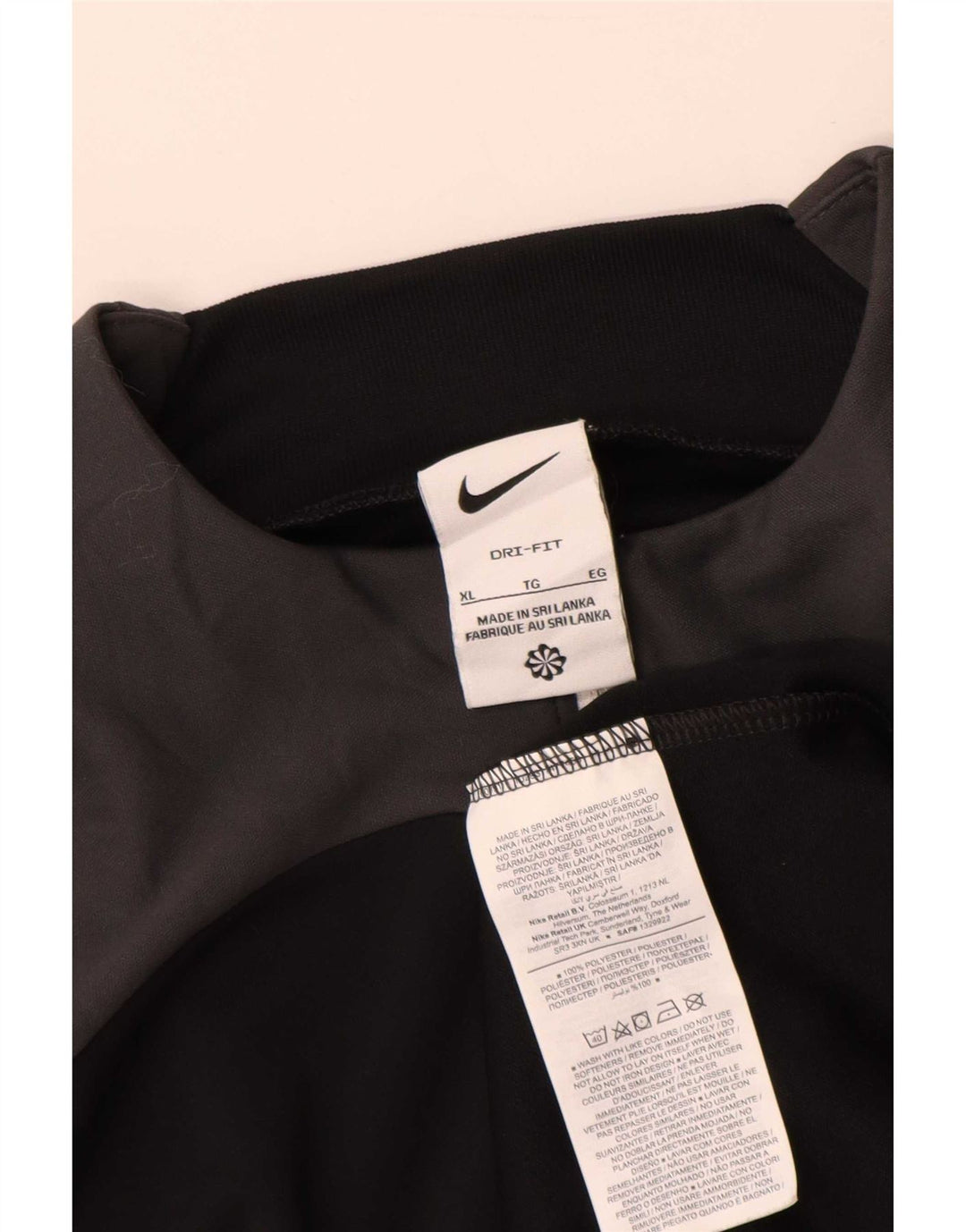 Nike Camiseta Dri Fit de manga larga para hombre XL Negro Colorblock