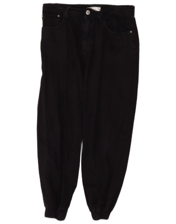 Zara Mujer Joggers Vaqueros Recortados Grande W30 L25 Azul Marino