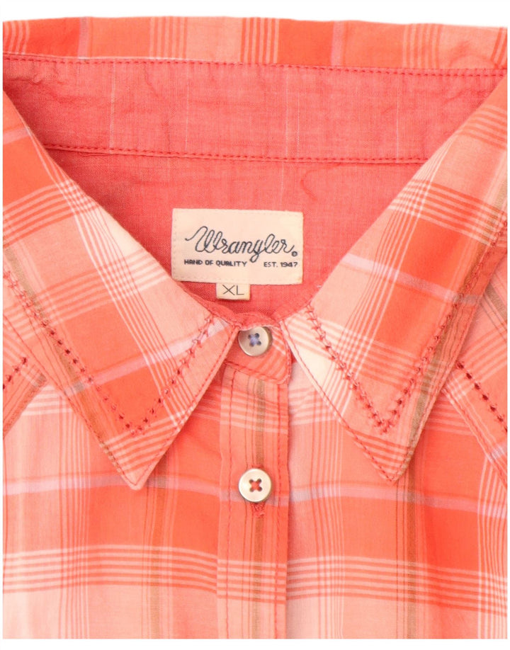 WRANGLER Camisa de manga corta para mujer UK 40 XL Pink Check