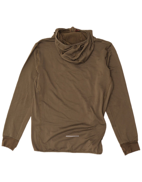 Quiksilver Hombre Zip Neck Sudadera con capucha Jumper Large Caqui Poliéster