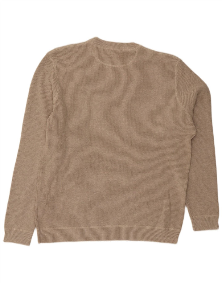 Eddie Bauer - Jersey de cuello redondo para hombre, talla grande, algodón beige