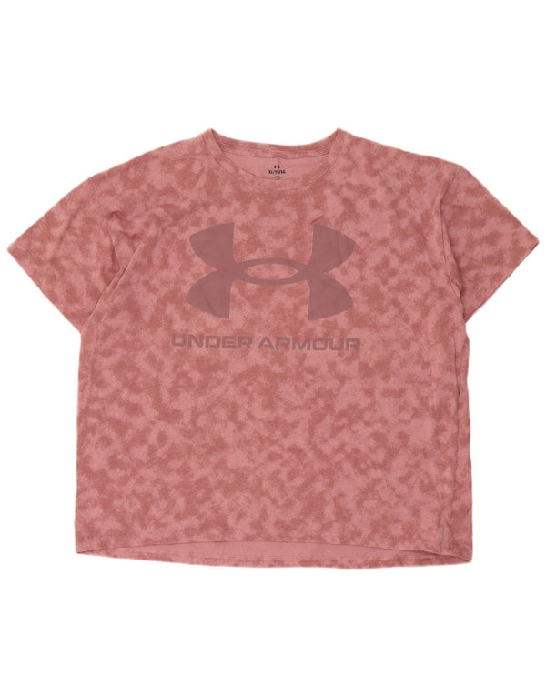 Under Armour Camiseta gráfica para mujer Top UK 18 XL Algodón teñido anudado rosa