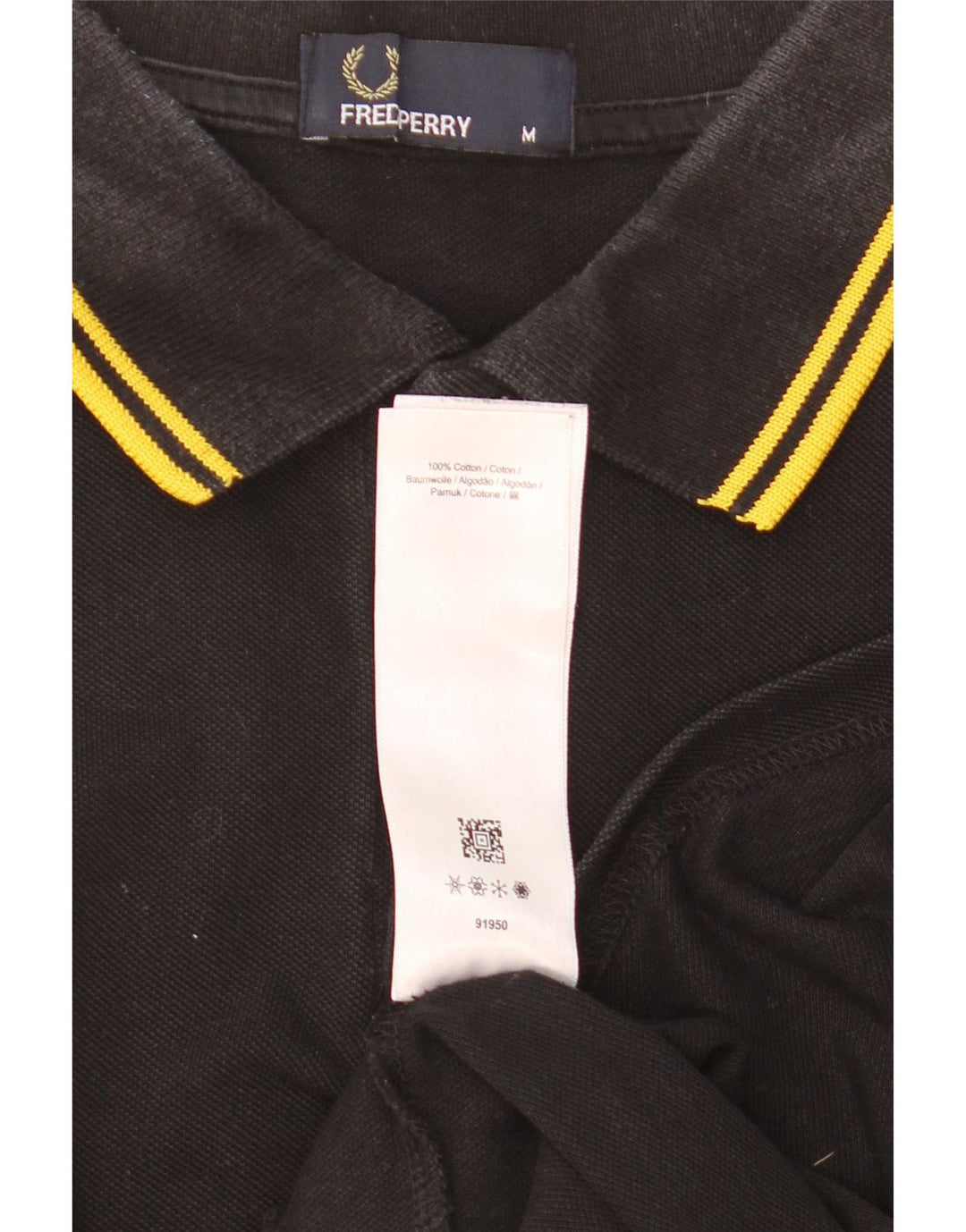 Fred Perry Polo De Hombre De Algodón A Rayas Negro Mediano