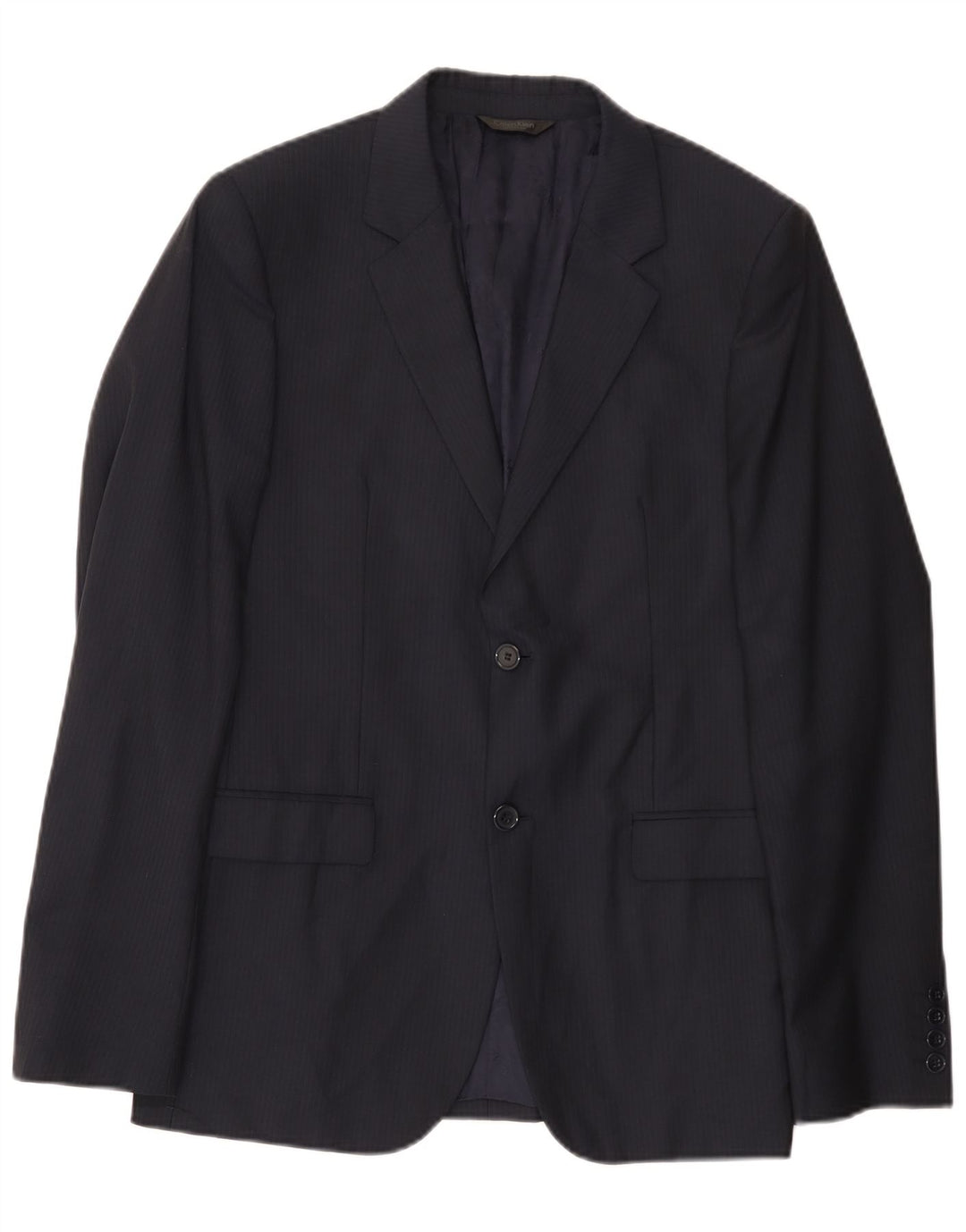 Calvin Klein Chaqueta tipo blazer de 2 botones para hombre IT 48 Mediana azul marino a rayas