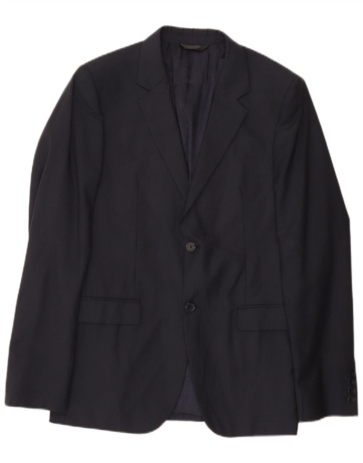 Calvin Klein Chaqueta tipo blazer de 2 botones para hombre IT 48 Mediana azul marino a rayas