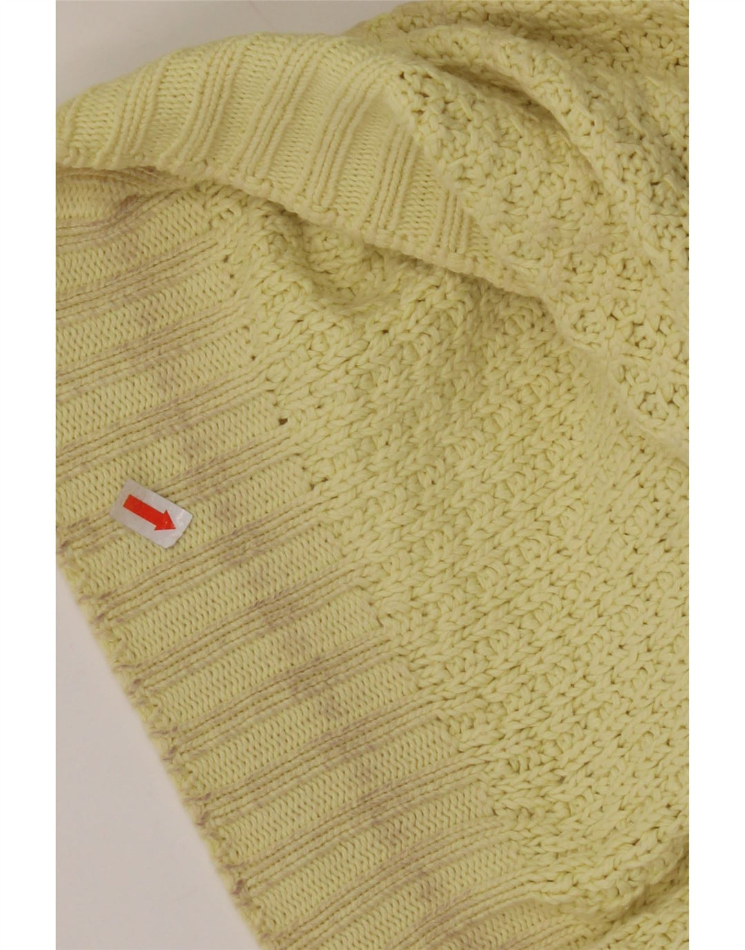 BENETTON Jersey de cuello redondo para mujer IT 50 XL Algodón amarillo