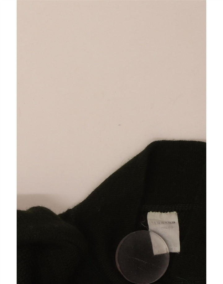 VINTAGE Hombres Botón Cuello Jersey Suéter Grande Verde