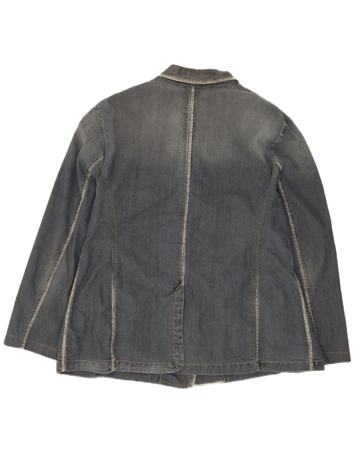 PERTE BY KRIZIA Chaqueta vaquera de 3 botones para mujer UK 44 Grande Azul