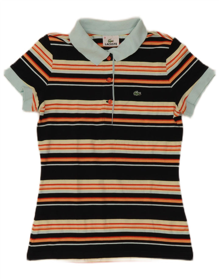 Polo Lacoste Mujer Talla 38 Algodón Rayas Mediano Negro