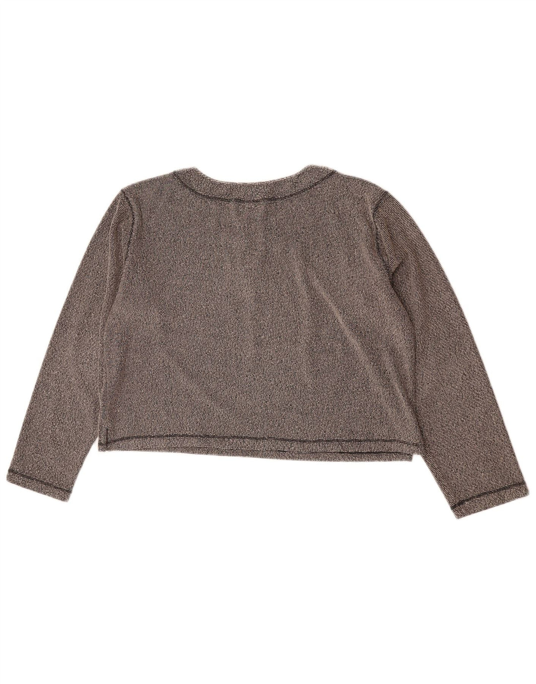 Champion Top corto para mujer de manga larga UK 46 Poliéster moteado gris grande